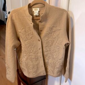 Talbots 100% wool button down sweater